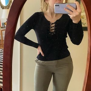 Lace up sweater Forever 21 size S